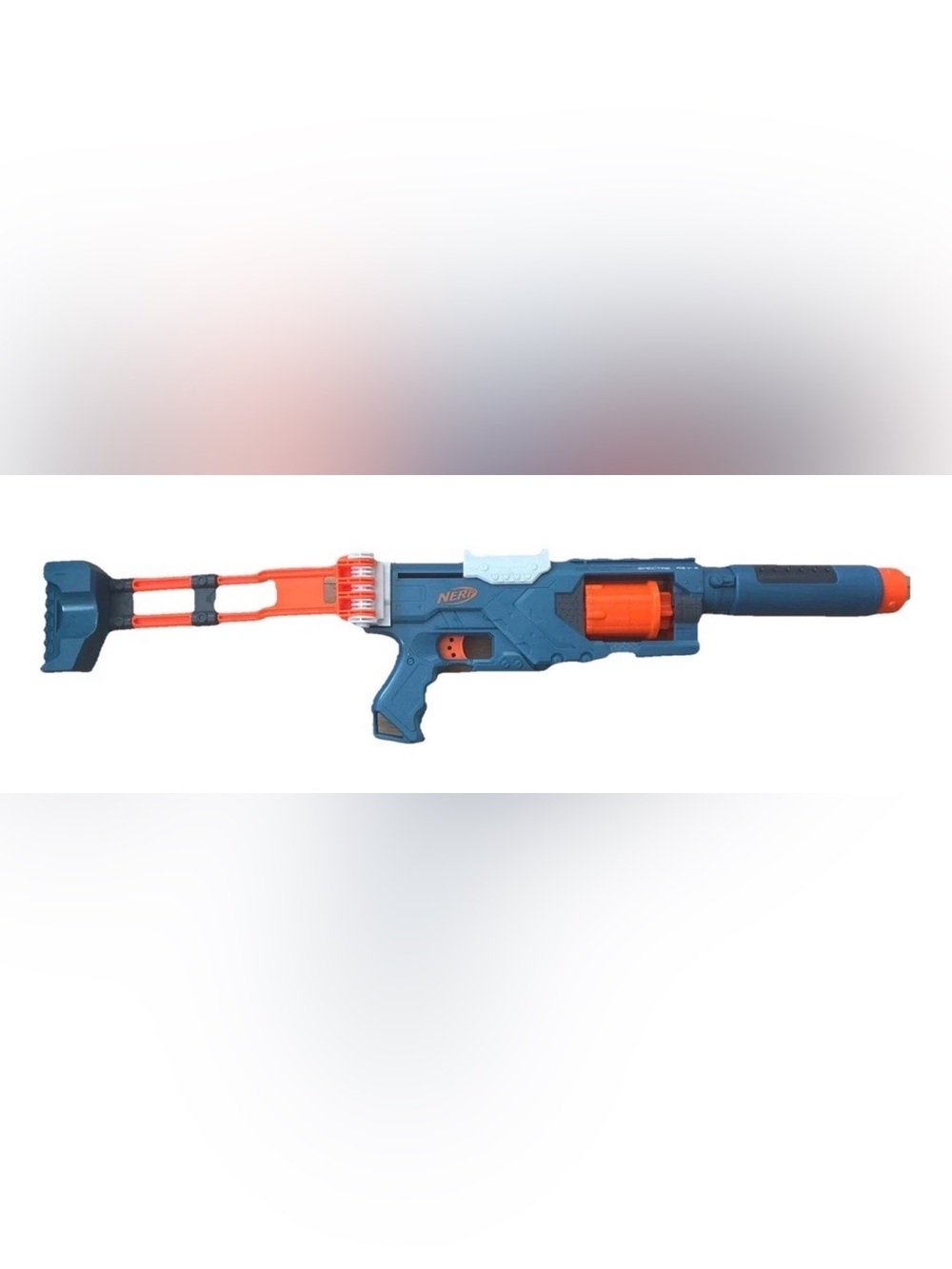 Nerf Elite Spectre Rev5 Blaster TESTED Working Suppressor Folding Stock Revolver
